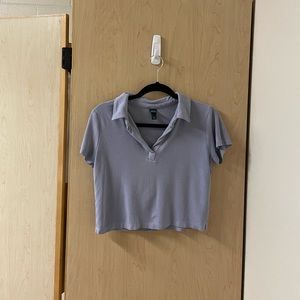 Wildfable Cropped Collared Tee